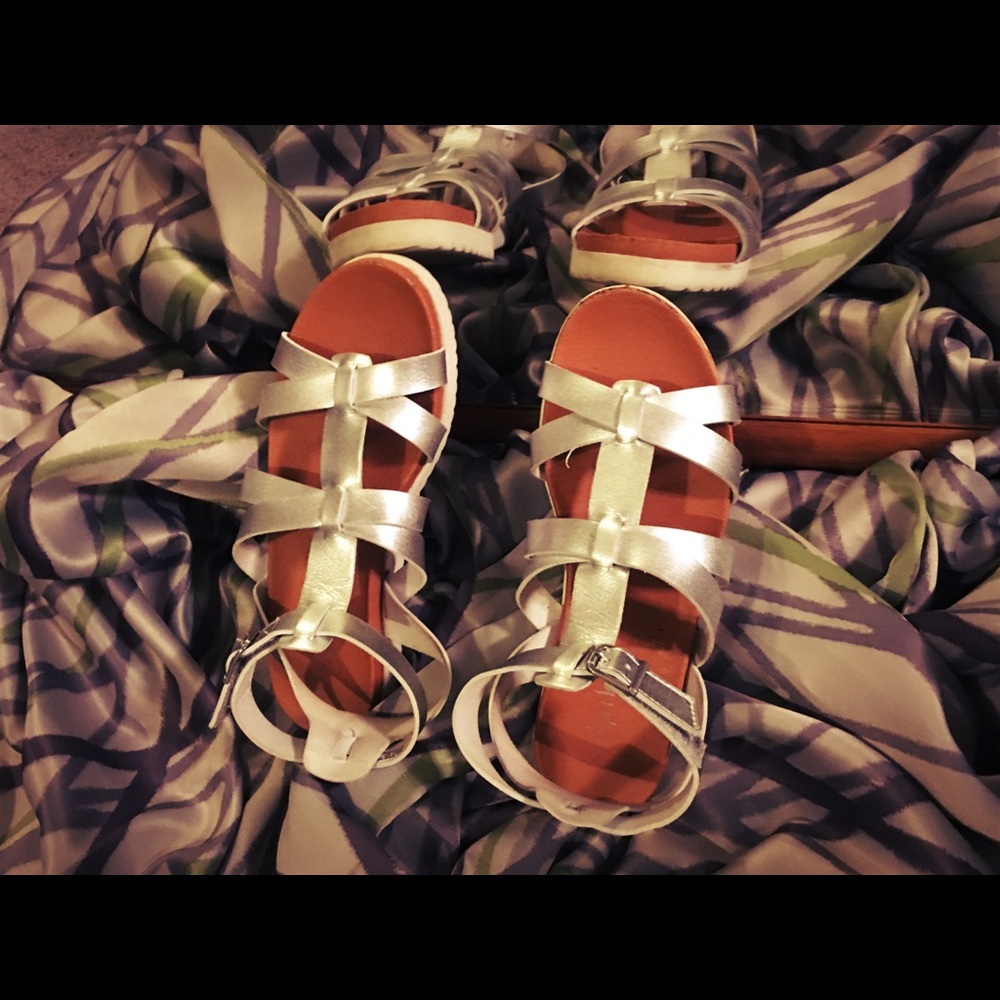 Silver girl sandals